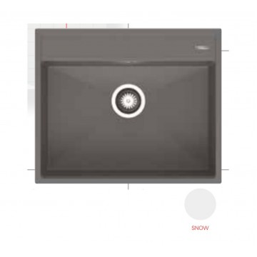 Pyramis Ένθετος Νεροχύτης από Συνθετικό Γρανίτη Μ61xΠ51cm Snow